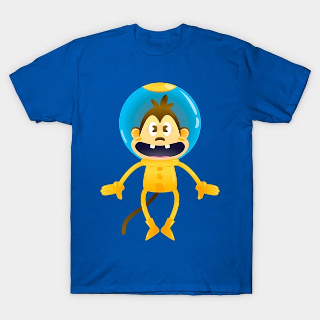 Astronaut Monkey T-Shirt by pencildog